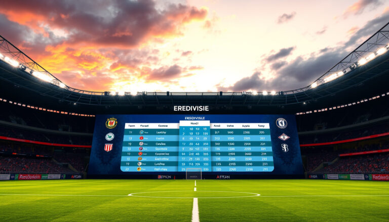 Voetbal Uitslagen en Standen Eredivisie Actuele Ranglijst